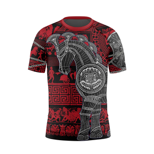 Rashguard MMA personnalisé pour enfants, qualité supérieure, respirant, antibactérien, manches courtes, OEM BJJ Grappling Fitness - Product Image 4
