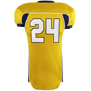 Camiseta deportiva de fútbol americano estilo streetwear, azul, con rayas, sublimada, para hombre. - Product Image 2