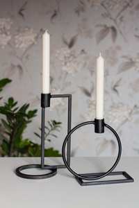 Candelabros Cónicos de Hierro Natural Ecológicos Hechos a Mano de Alta Calidad en Negro Mate, Plateados, para Navidad, Pascua, Hogar Moderno - Product Image 4