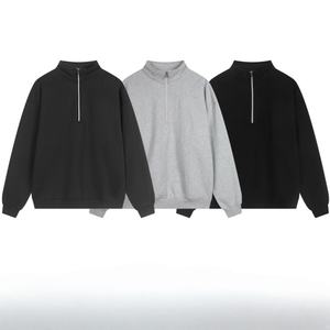 เสื้อสเวตเชิ้ตผู้ชายไซส์ใหญ่ ผ้าฟลีซ สีดำล้วน แขนยาว มีกระเป๋า ดีไซน์ลำลอง สำหรับฤดูหนาว รับผลิตแบบ ODM พิมพ์ลายดิจิทัล - Product Image 3
