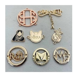 Custom Fashion Logo Charm Making Accessories Hardware Metal Embossed <b>Name</b> Plate - Product Image 1