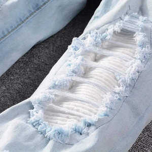 Nuevos Pantalones Casuales Clásicos, Jeans Elásticos Ajustados, Talla Grande, Jeans Ajustados Rotos con Múltiples Bolsillos Laterales, Pantalones de Mezclilla para Hombre - Product Image 4