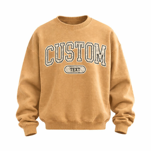 New Design Custom Logo Women Cotton <b>Sweatshirt</b> Light Brown Crew Neck Oversized Pullover Soft Fleece Casual Winter Fashionwear - Product Image 2