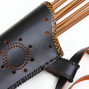 Arquero de cuero duradero de primera calidad hecho a mano con cinturón ajustable y soporte ligero para la espalda, equipo deportivo para exteriores - Product Image 5