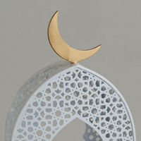 Décorations de Ramadan 2027 pour la maison, design lune et mosquée, lanternes élégantes et modernes en métal, fer et verre, faites à la main, pour hôtel