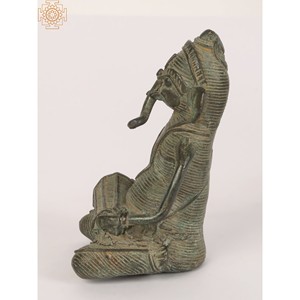 รูปปั้นพระพิฆเนศทองเหลืองขนาดเล็ก3นิ้วรูปปั้นดนตรีรูปปั้นเล่น dholak - Product Image 4