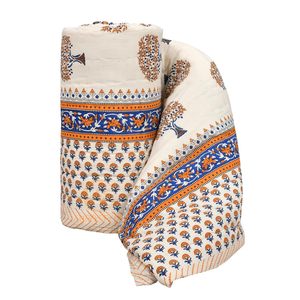 Jaipuri Traditional Rajasthani Floral Design Lightweight Cotton Soft & Cozy All-Season <b>Bedding</b> 85x55 Inches Multicolor - Product Image 5
