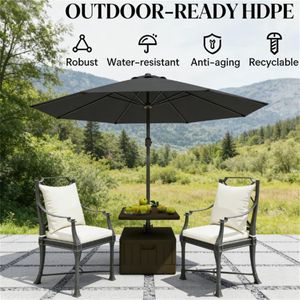 Base per Ombrellone da Patio Marrone, Solo Base per Cortile o Terrazza, Supporto per Tavolino da Caffè Incluso - Product Image 3