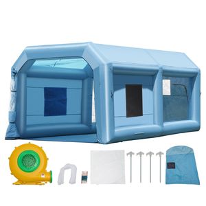 Cabina di Verniciatura Gonfiabile 21 X 13.5 X 9.8 ft con Potente Soffiatore da 1100W e Sistema di Illuminazione LED, Sistema di Filtraggio dell'Aria Incluso - Product Image 1