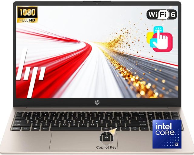 H/P Latest 15.6" FHD Touchscreen Laptop | Intel 13th 8 Cores i3 CPU (Beat 11th i5) | 2026 Edition | 256GB SSD | AI Copilot Key