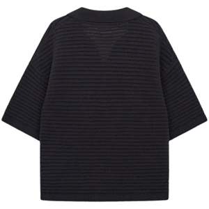 Polo de punto texturizado para hombre, color carbón, de manga corta, estilo casual, holgado, para verano, a la moda, OEM - Product Image 2