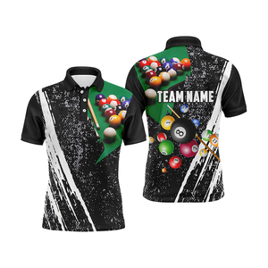 เสื้อโปโลพิมพ์ลาย 3 มิติ แบบซับลิเมชั่น สำหรับทีมพูลชาย ผลิตขายส่งจากโรงงาน คุณภาพสูง สำหรับทุกเพศ - Product Image 5