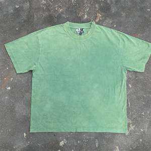 Camiseta Retro Estilo Urbano con Efecto Desgastado por el Sol, Lavado Ácido, Personalizada, Vintage, 100% Algodón, Ligera, Tejida, para Hombre - Product Image 1