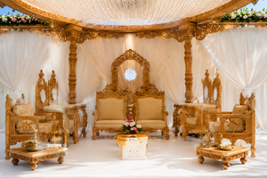Elegant <b>Princess</b> Wedding Bollywood Mandap Imperial Wood Carved Wedding Mandap Outdoor Indian Wedding Avni Mandap Setup - Product Image 4