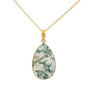 Collier en Agate Mousse de 16 Pouces, 15g, en Argent 925, Fait Main, Bijoux Fins, Cadeau d'Anniversaire, Best-Seller - Product Image 6