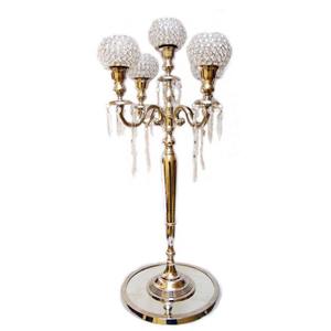 Candelabro de Aluminio de Nuevo Diseño con Globo de Cristal, Acabado Niquelado Brillante, para Entrada y Centro de Mesa, Hecho a Mano - Product Image 3