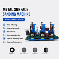 Machine de polissage en acier inoxydable personnalisable à une ou trois stations avec bande abrasive et roue de contact pour pièces métalliques 200 mm