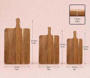 Elegant Wooden Chopping Block Engraved Slogan Rectangular With Wooden Handle Kitchenware Cutting <b>Board</b> By Universal Overseas - Product Image 6