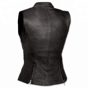 Gilet de cowboy western en cuir véritable marron pour homme, style vintage personnalisé, veste sans manches, vêtement d'extérieur pour motard, vente en gros - Product Image 4