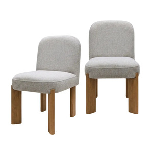 Modern Minimalist <b>Linen</b> Dining <b>Chair</b> Upholstered Side <b>Chair</b> Wooden Leg Restaurant Hotel Home Furniture - Product Image 3