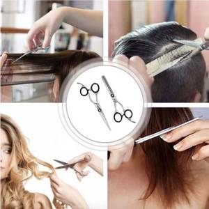 Ensemble professionnel de ciseaux de coiffure légers en acier inoxydable pour droitiers avec peigne et ciseaux à effiler pour usage en salon - Product Image 6
