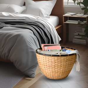 <b>Bamboo</b> <b>Basket</b> Combining Traditional Weaving Style And Modern Utility For Daily Storage And Decorative Needs - Product Image 1
