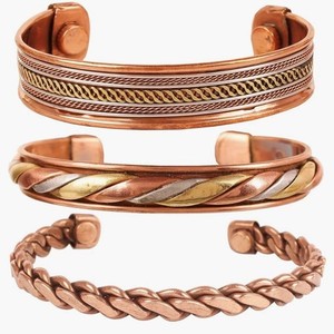 indian handmade copper cufflinks Energinox Magnetic Therapy Arthritis Copper Cuff Magnet Bio <b>Healing</b> <b>Bracelet</b> for Women - Product Image 1