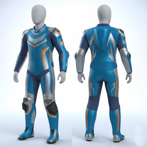 Traje de protección para motocicleta para niños, conjunto de carreras para niños, traje duradero, ligero, cómodo, de cuero genuino, chaquetas de motocicleta - Product Image 1