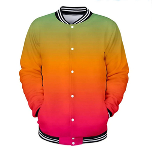 Veste universitaire personnalisée pour homme Fabric Studio, dégradé de couleurs, coupe slim, col montant, logo frontal, fermeture éclair, respirante, écologique - Product Image 3