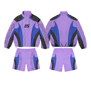 Conjunto Deportivo Personalizado de Alta Calidad, Chaqueta Cortavientos y Pantalones Cortos de Nailon, Traje para Correr, Cortavientos Ligero - Product Image 1