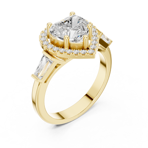 Anillo de Compromiso de Lujo con Corte Corazón de 2 Quilates, Cultivado en Laboratorio, con Halo, Oro de 10K, 14K, 18K, Certificado IGI, Diamante VVS VS DEF, para Aniversario o Boda - Product Image 2