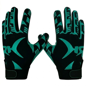Gants de football américain unisexes de haute qualité pour receveur, respirants, à doigts complets, super adhérence, antidérapants - Product Image 4