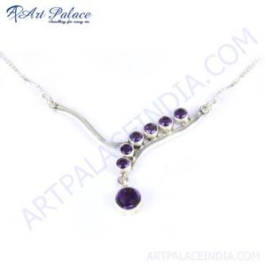 สร้อยคอเงินพลอยอเมทิสต์สร้อยคอแฟชั่นสำหรับใส่ไปงานเลี้ยง - Product Image 2