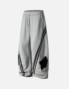 Baggy Barrel Sweatpants Women Men Star Graphic Striped Wide Leg Lounge <b>Pants</b> Elastic Waist <b>Y2k</b> Unisex - Product Image 4