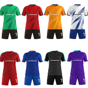 Conjunto de Uniforme de Fútbol Transpirable, Camiseta y Pantalones Cortos, Ropa Deportiva para Equipos, Tejido de Secado Rápido, Atuendo Cómodo en Oferta - Product Image 2