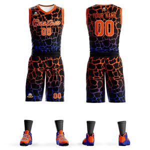 Conjunto de Camiseta y Pantalones Cortos de Baloncesto Sublimados de Malla Reversible Personalizados con Nombre y Número para Uniforme de Práctica de Clubes Juveniles - Product Image 1