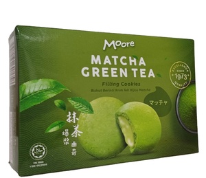 Galletas Rellenas de Té Verde Matcha HALAL de Malasia Moore, Textura Semiblanda, Listas para Comer, Bajas en Carbohidratos, Empaquetado en Caja, Precio al por Mayor - Product Image 2