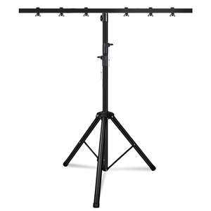 Système de treillis d'éclairage de scène 5 poteaux non standard pour DJ, modèle LS 144 6 BLK, réglable en hauteur, support en T robuste - Product Image 1