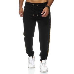 Pantalon de jogging en toile pour homme, coupe décontractée, avec bande latérale, taille élastique et cordon de serrage, respirant, tricoté, idéal pour l'hiver - Product Image 2