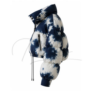 New Arrival Unisex Hooded Solid <b>Cropped</b> <b>Puffer</b> <b>Jacket</b> Custom Waterproof Stand Collar Zipper Closure High Quality Winter <b>Jacket</b> - Product Image 3