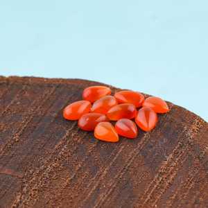 Opale de feu mexicaine naturelle 5-7 MM, cabochon taille poire, pierres précieuses multi-éclats, opale de feu lisse, pierres en vrac en gros pour la fabrication de bijoux - Product Image 6