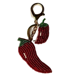 Porte-clés brodé à la main avec perles de rocaille et breloque fermeture éclair, idéal pour les cadeaux féminins, touche festive pour voitures et motos - Product Image 1