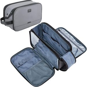 Borsa da Toilette da Viaggio per Uomo, Impermeabile, Doppio Lato, Completamente Apribile, Organizer Versatile per Doccia e Igiene - Product Image 1