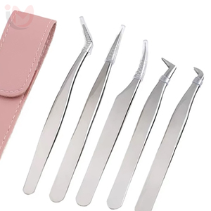 Pinces à cils en acier inoxydable, pinces à cils et à sourcils à pointe fine, précision 10 mm de longueur - Product Image 4