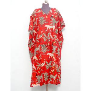 Indian Cotton Floral Print Kaftan <b>Dress</b> 100% Cotton Maxi <b>Dress</b> for Moms Long <b>Dress</b> for All Seasons-Summer Winter Autumn Spring - Product Image 1