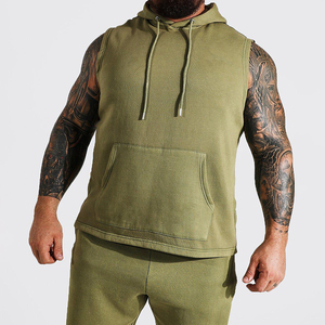 New Men's Slim-Fit Sleeveless <b>Hoodie</b> Cotton Material Gym Training <b>Workout</b> Running Bodybuilding Pullover Sleeveless <b>Hoodie</b> - Product Image 1