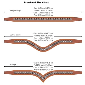 Alta calidad negro marrón cuero caballo cómodo elegante costura CEJA-banda doble FORMA DE U cristal brillo elegante ecuestre - Product Image 1