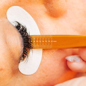 2 pinces à épiler à pointe droite et incurvée, 4,5 pouces, en acier inoxydable, pour extensions de faux cils, avec étui en cuir - Product Image 2