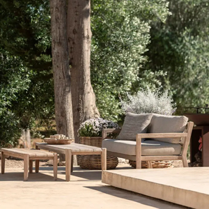 Sofá de Madera de Teca de 2 Plazas para Exteriores, Ecológico, Duradero, Diseño Moderno, Confort Lujoso, Tamaño Personalizado, Antideslizante, para Hotel o Villa - Product Image 4