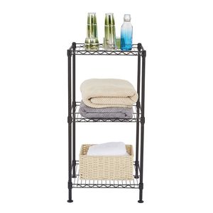 Scaffalatura a 3 Ripiani in Filo Metallico Nero, Robusta e Regolabile, per Soggiorno e Bagno, per Conservare Vestiti, Scarpe, Borse, Alimenti, Spezie, Attrezzi - Product Image 3